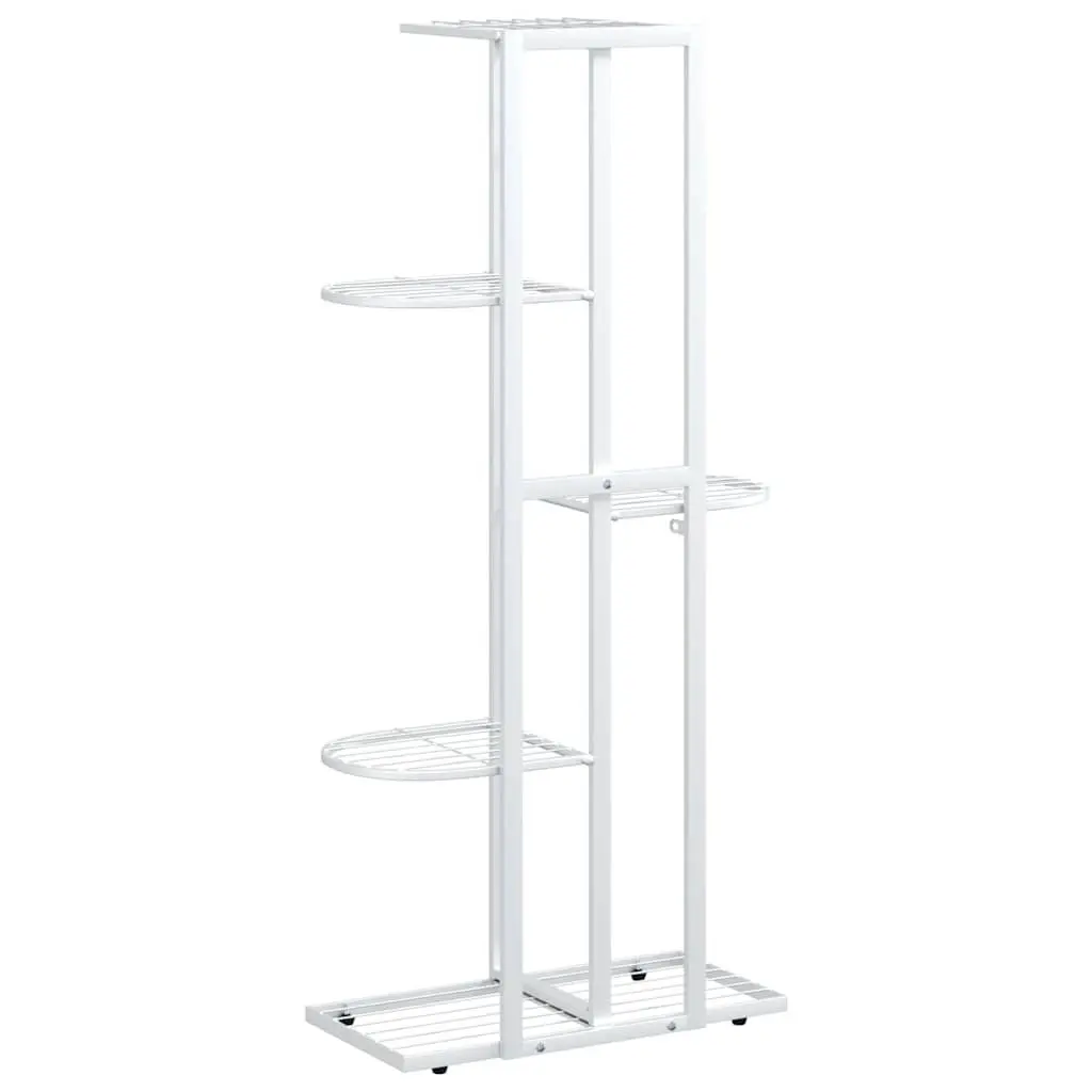 5-Tier Metal Plant Stand Indoor Outdoor Display Rack White