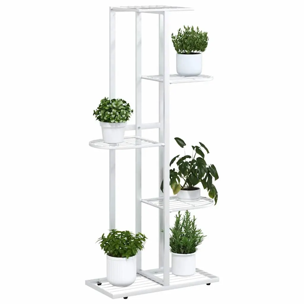 5-Tier Metal Plant Stand Indoor Outdoor Display Rack White