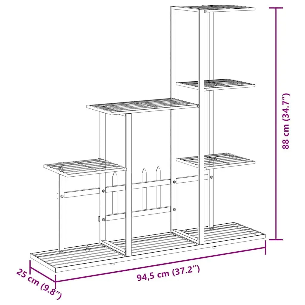 Metal Plant Stand for Garden Home Decor 94.5x25x88cm
