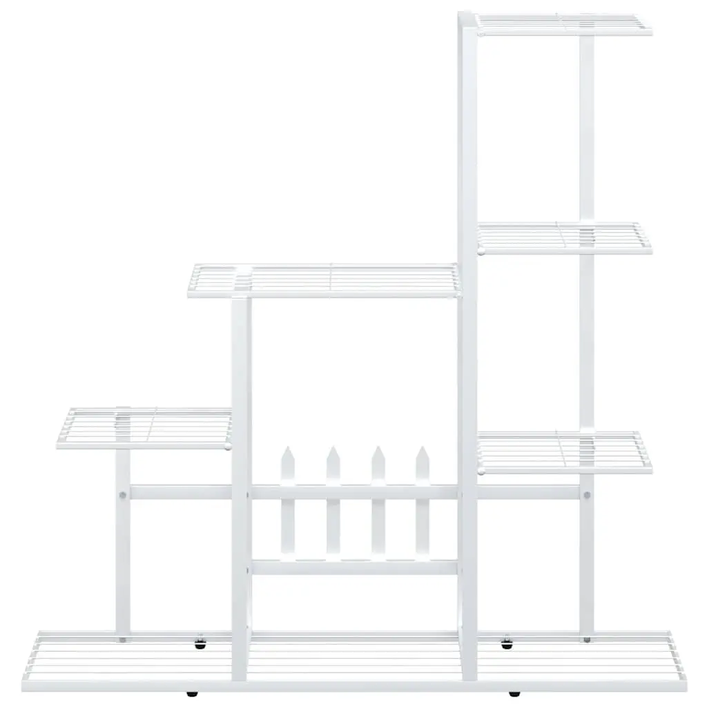 Metal Plant Stand for Garden Home Decor White 94.5x25x88cm