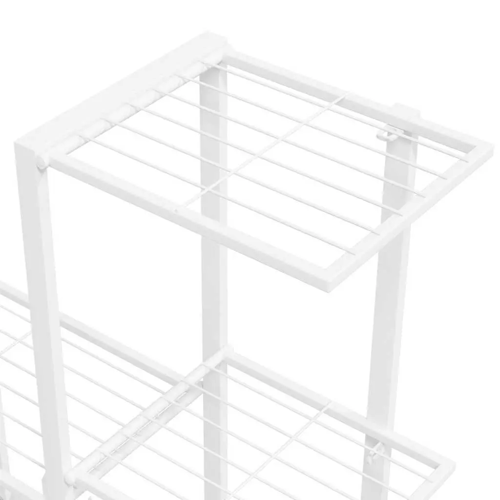 Metal Plant Stand for Garden Home Decor White 94.5x25x88cm
