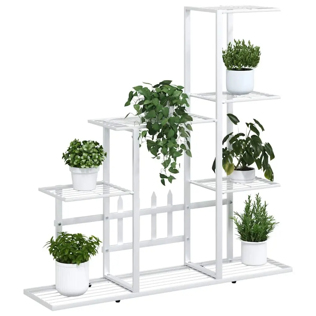 Metal Plant Stand for Garden Home Decor White 94.5x25x88cm