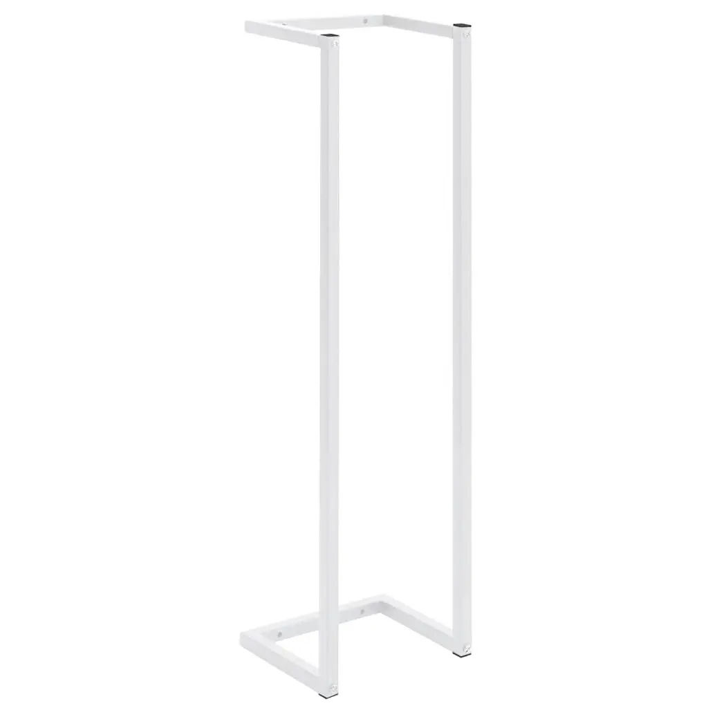 Towel Rack Wall Mount Bathroom Organizer White Steel 25 x 20 x 95 cm