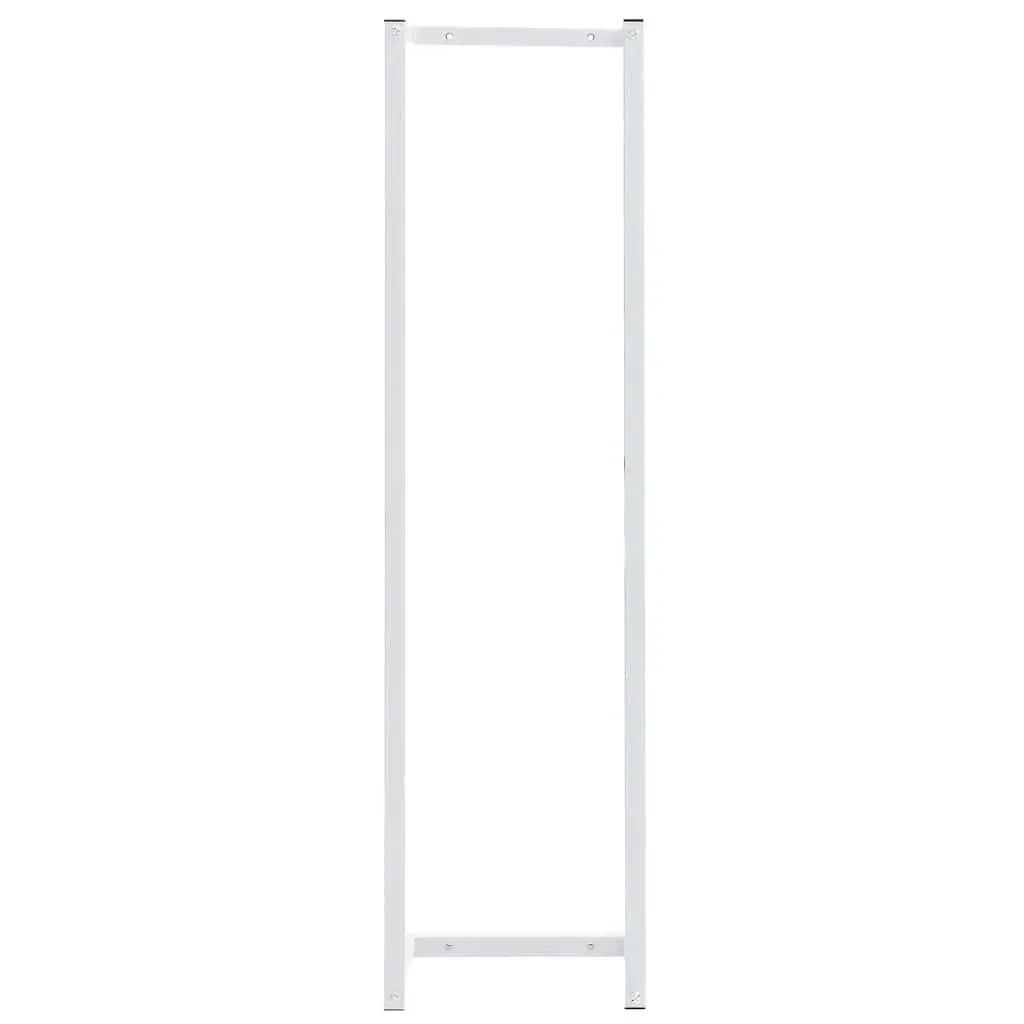 Towel Rack Wall Mount Bathroom Organizer White Steel 25 x 20 x 95 cm