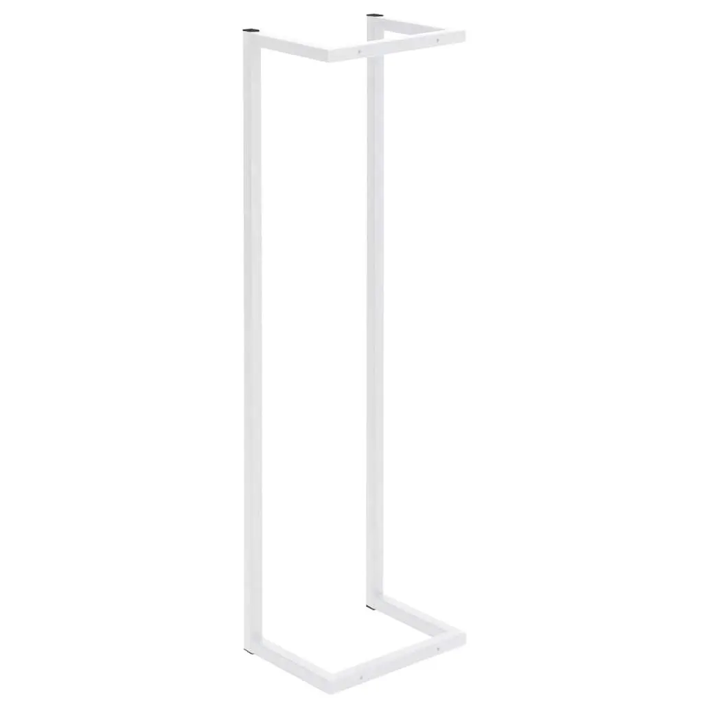 Towel Rack Wall Mount Bathroom Organizer White Steel 25 x 20 x 95 cm