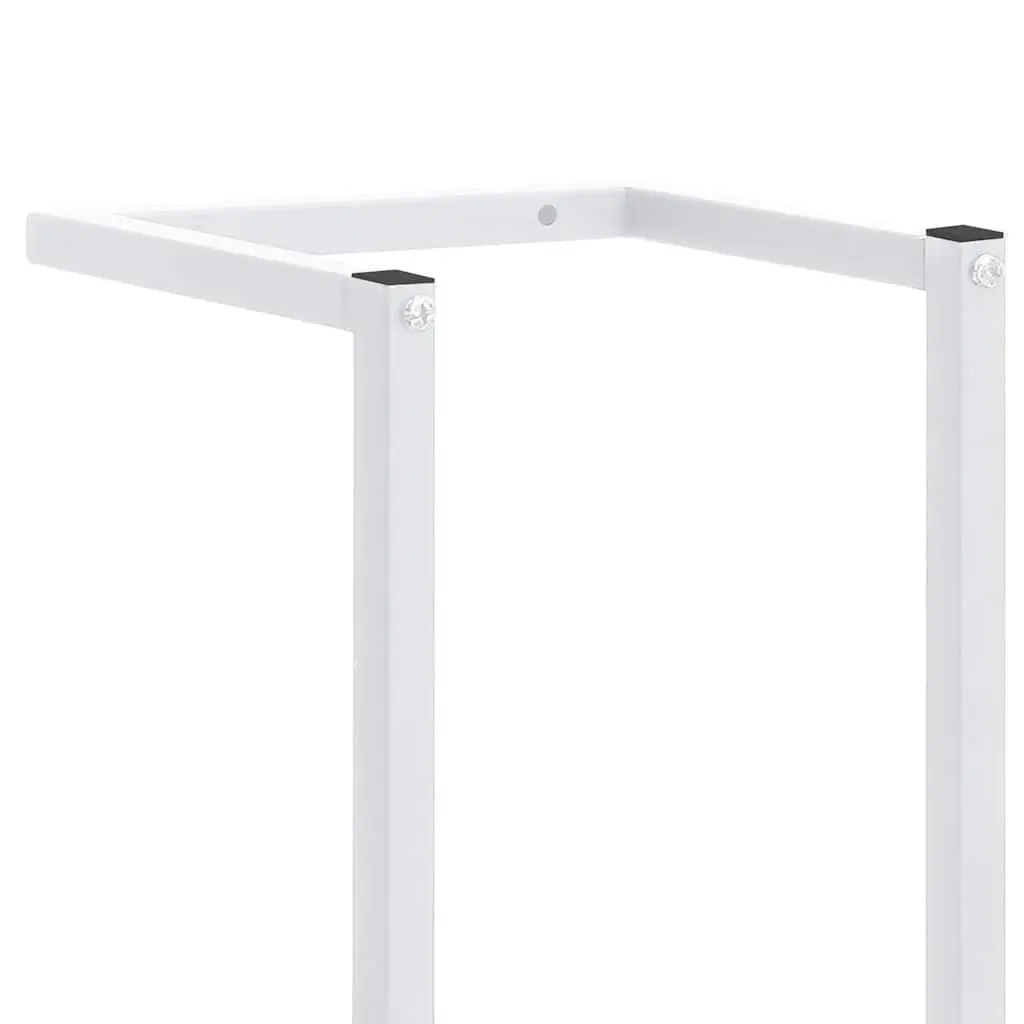 Towel Rack Wall Mount Bathroom Organizer White Steel 25 x 20 x 95 cm