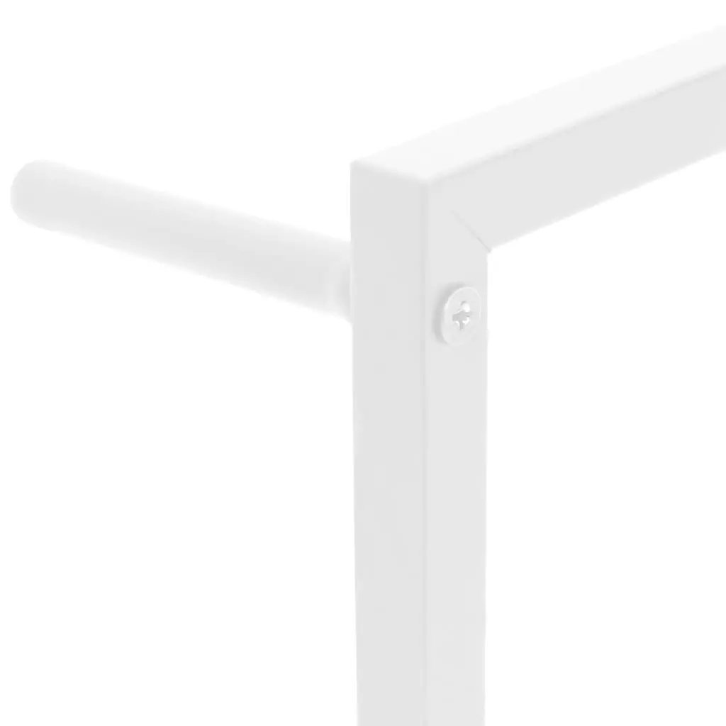 Towel Rack Wall Mount Bathroom Storage Steel White 45x10x115 cm