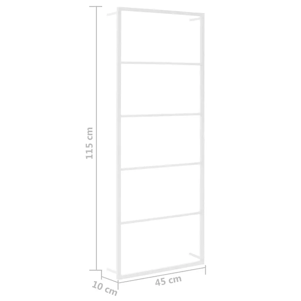 Towel Rack Wall Mount Bathroom Storage Steel White 45x10x115 cm