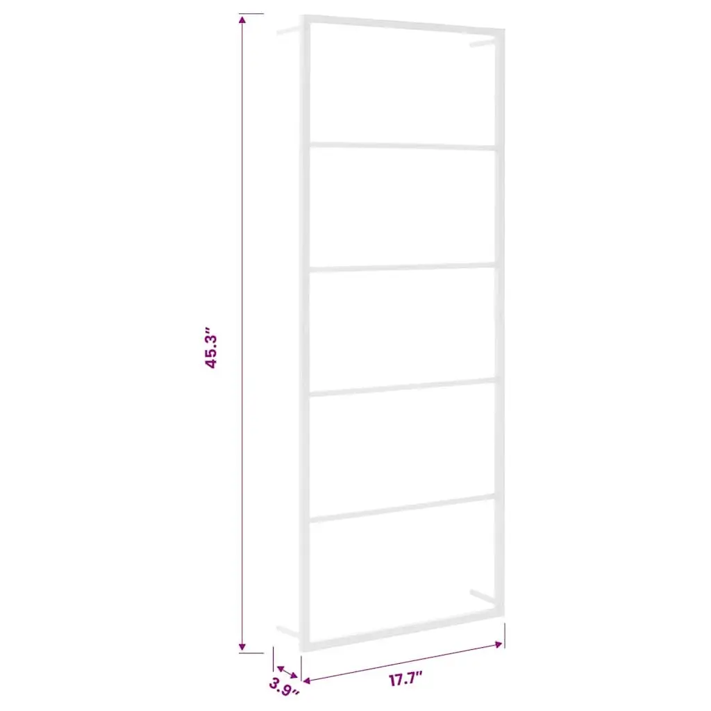Towel Rack Wall Mount Bathroom Storage Steel White 45x10x115 cm