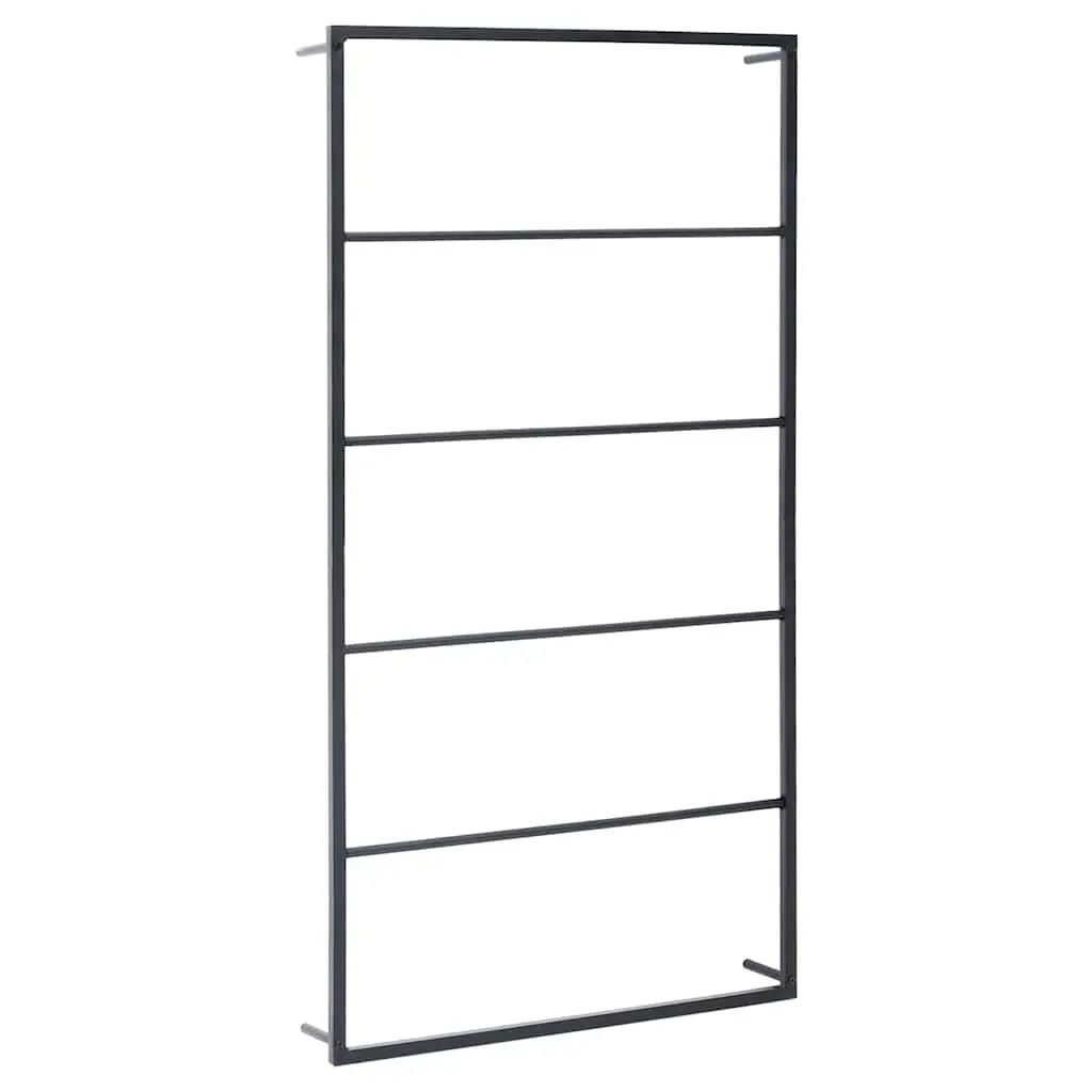 Wall Mounted Towel Rack for Bathroom Organization Black Steel 60x10x116cm