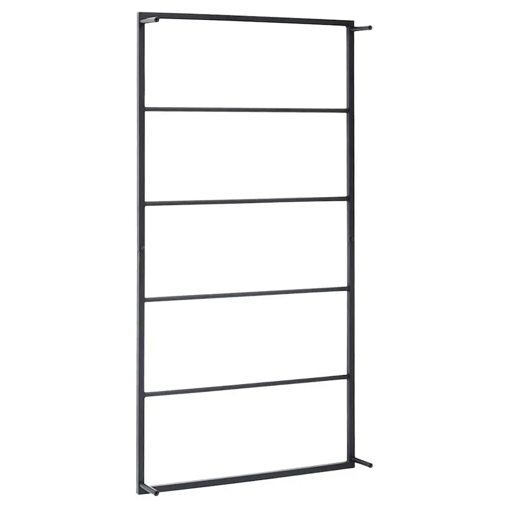 Wall Mounted Towel Rack for Bathroom Organization Black Steel 60x10x116cm