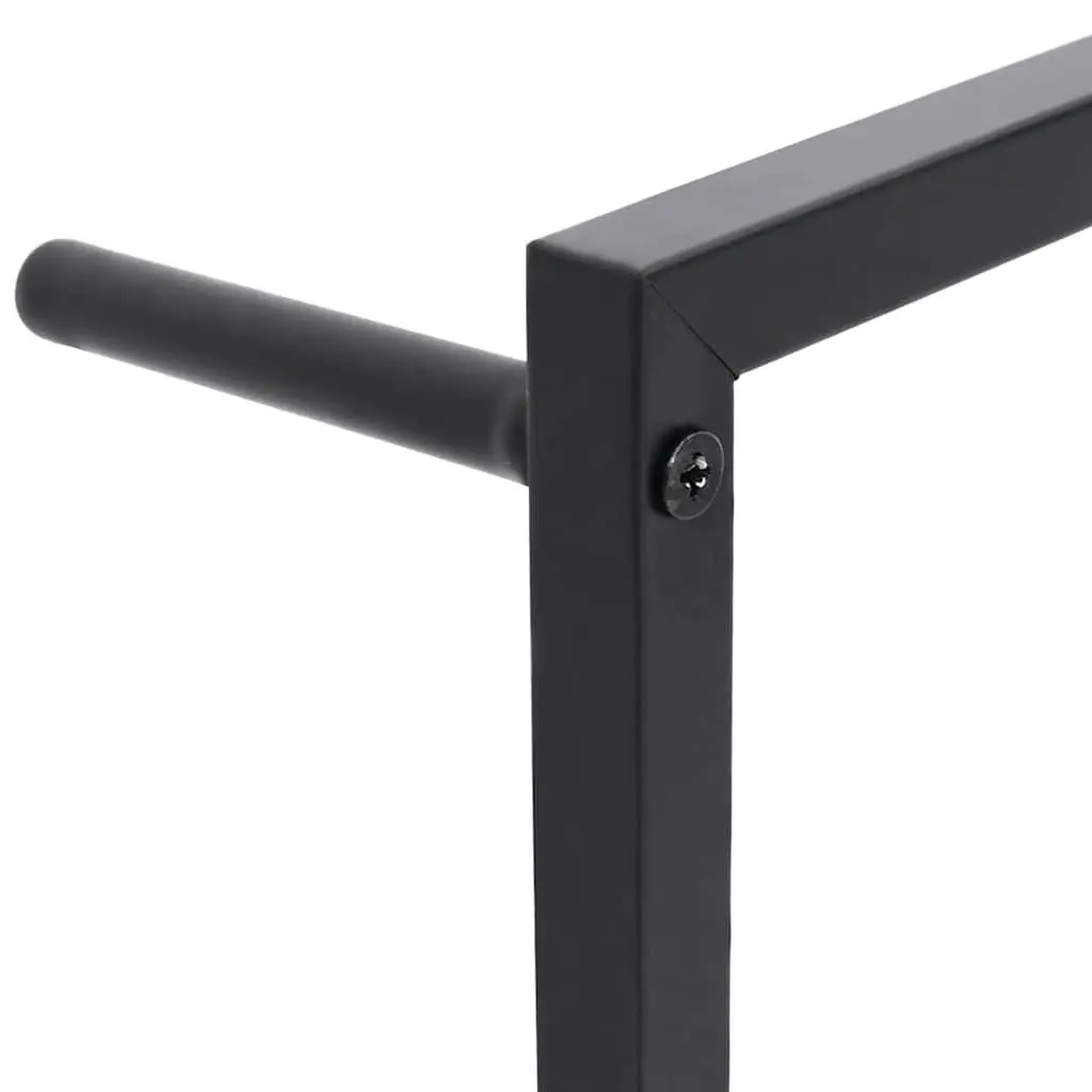 Wall Mounted Towel Rack for Bathroom Organization Black Steel 60x10x116cm