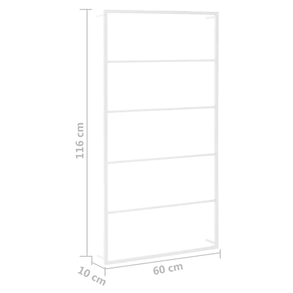 Towel Rack Wall Mount Bathroom Organizer White Steel 60cm x 10cm x 116cm