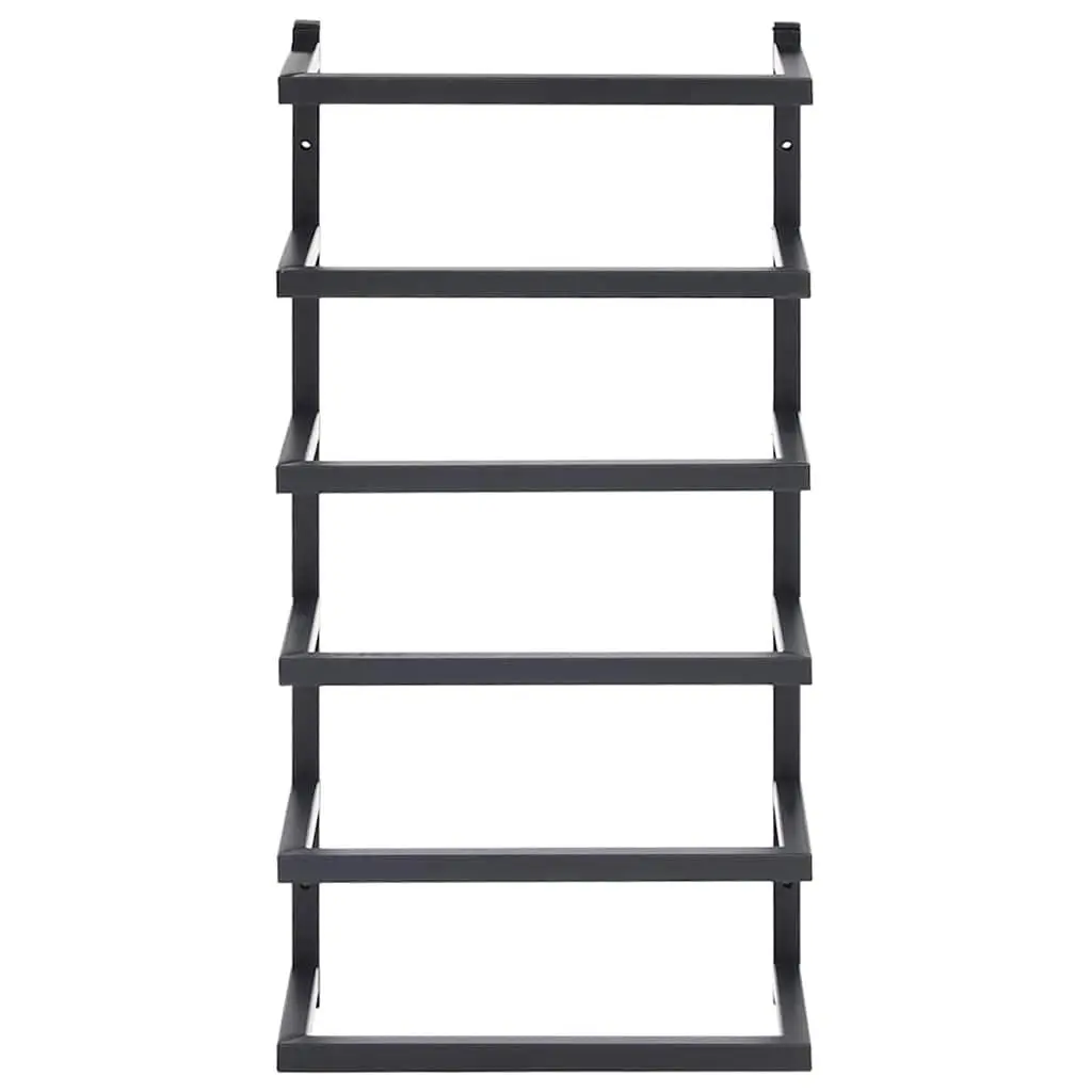 Black Steel Wall-Mounted Towel Rack