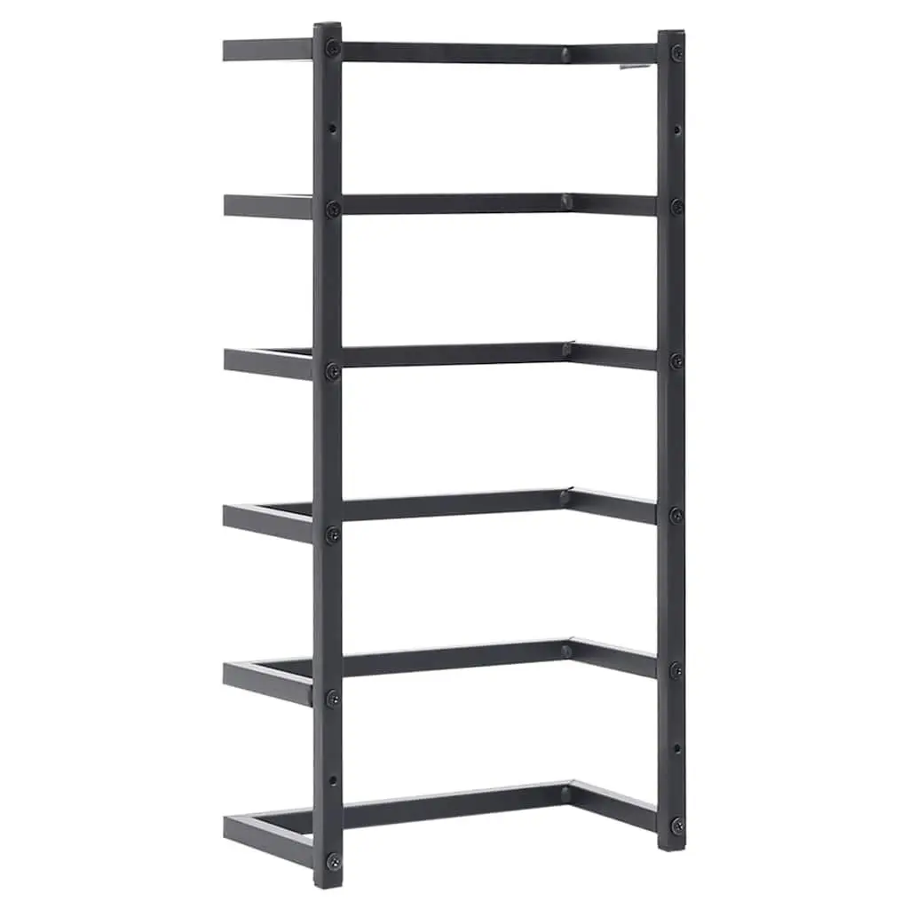 Black Steel Wall-Mounted Towel Rack