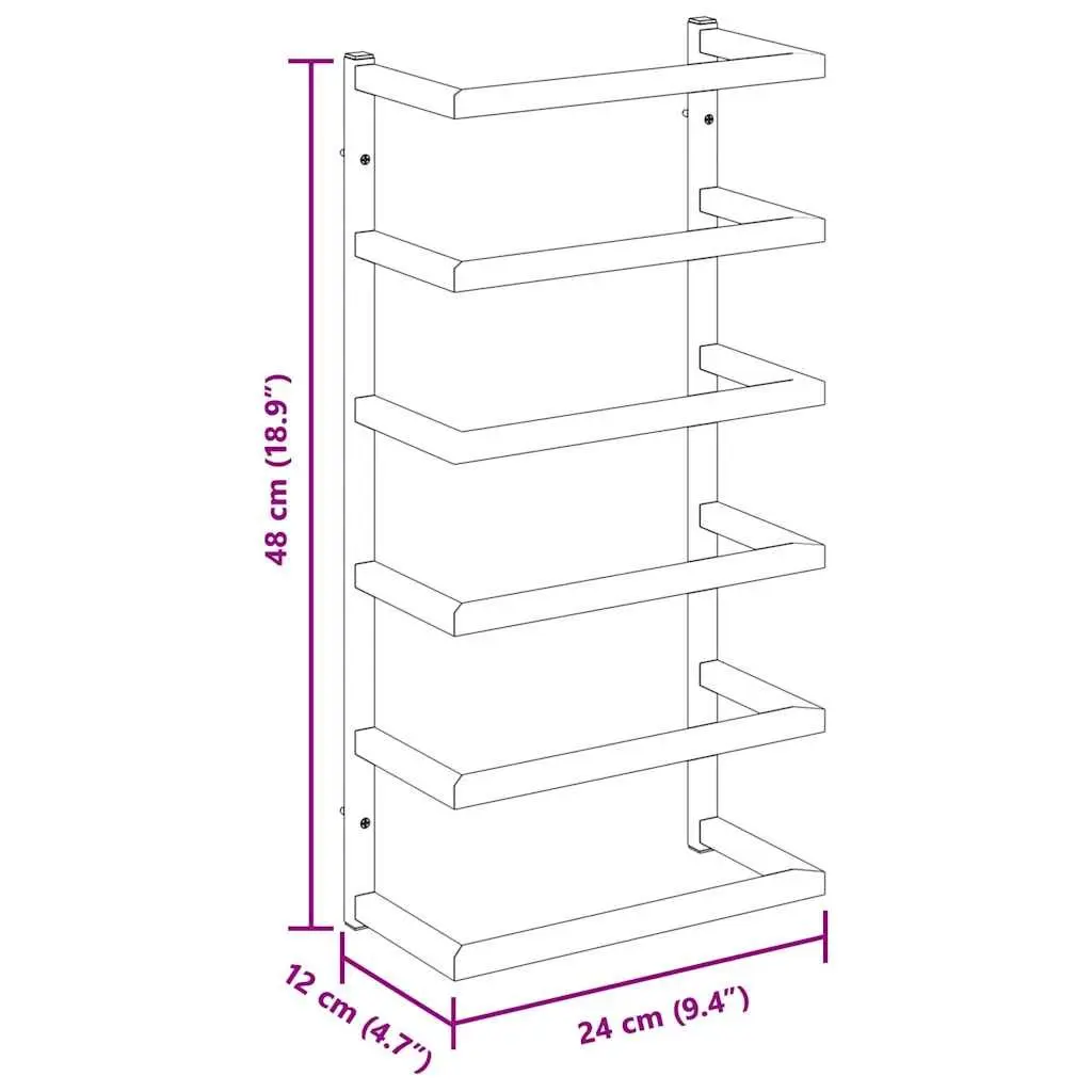 Black Steel Wall-Mounted Towel Rack
