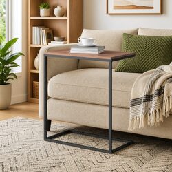 C-Shaped Side Table: 55 x 35 x 66 cm, Black