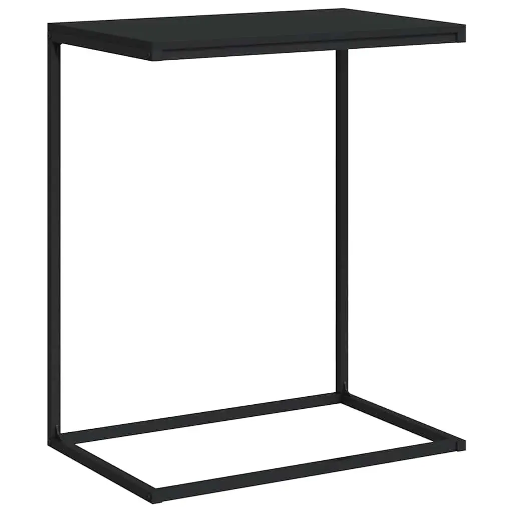 C-Shaped Side Table Black Accent Furniture Engineered Wood Living Room Couch