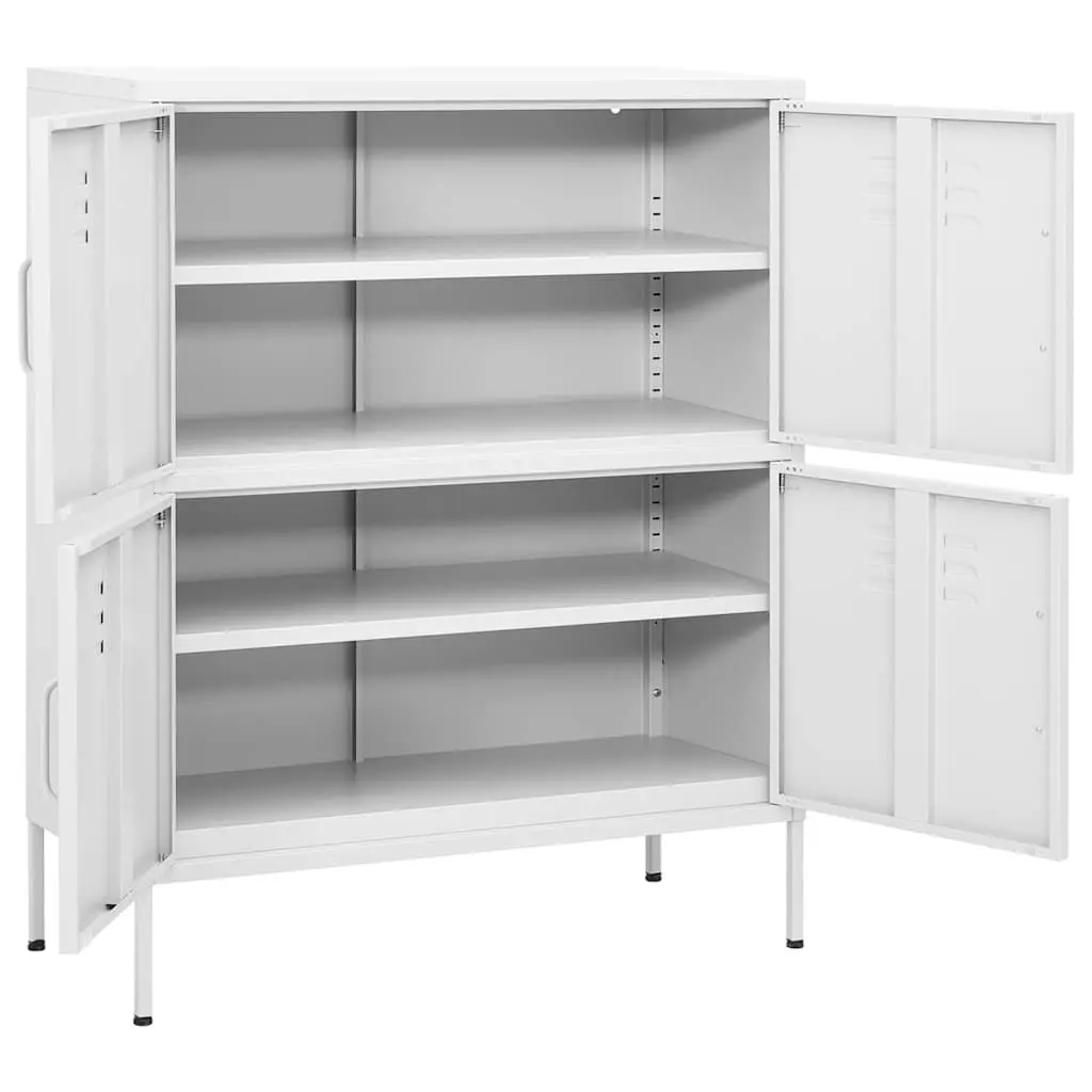 Steel Storage Cabinet for Home Organization White 80 x 35 x 101.5 cm