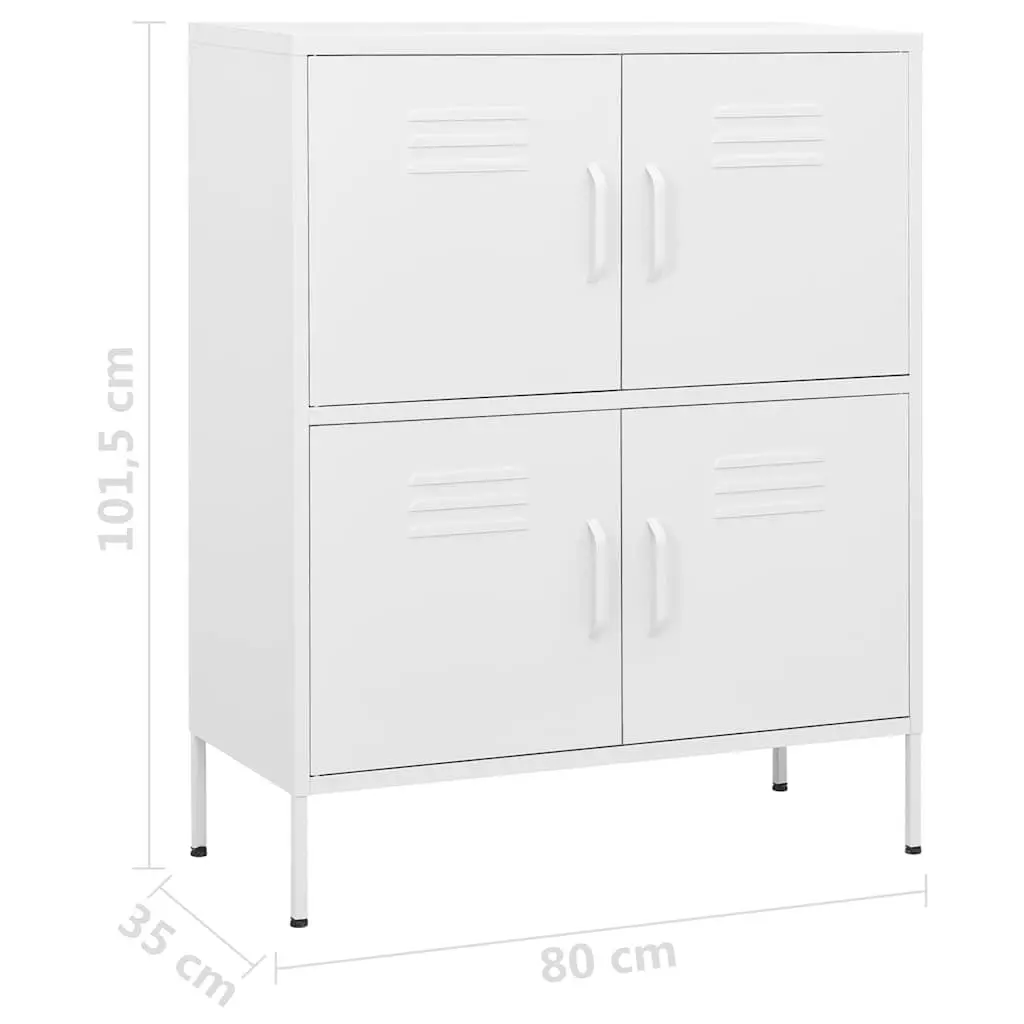 Steel Storage Cabinet for Home Organization White 80 x 35 x 101.5 cm