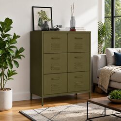 6 Drawer Steel Storage Cabinet Dimensions: 80 x 35 x 101.5 cm