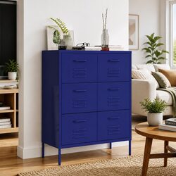 6 Drawer Navy Blue Storage Cabinet - Dimensions & Specs