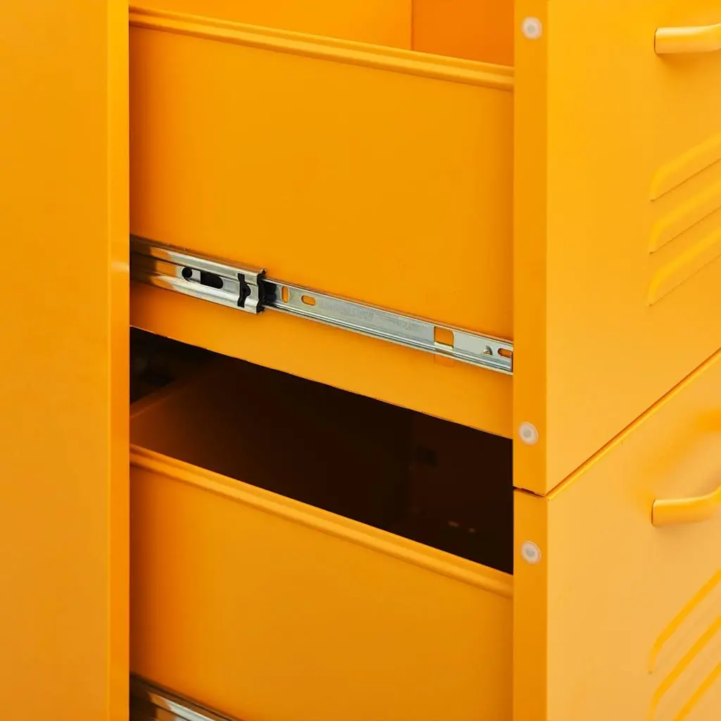 Drawer Cabinet Yellow Storage Chest Bedroom 6 Drawers Steel Organiser