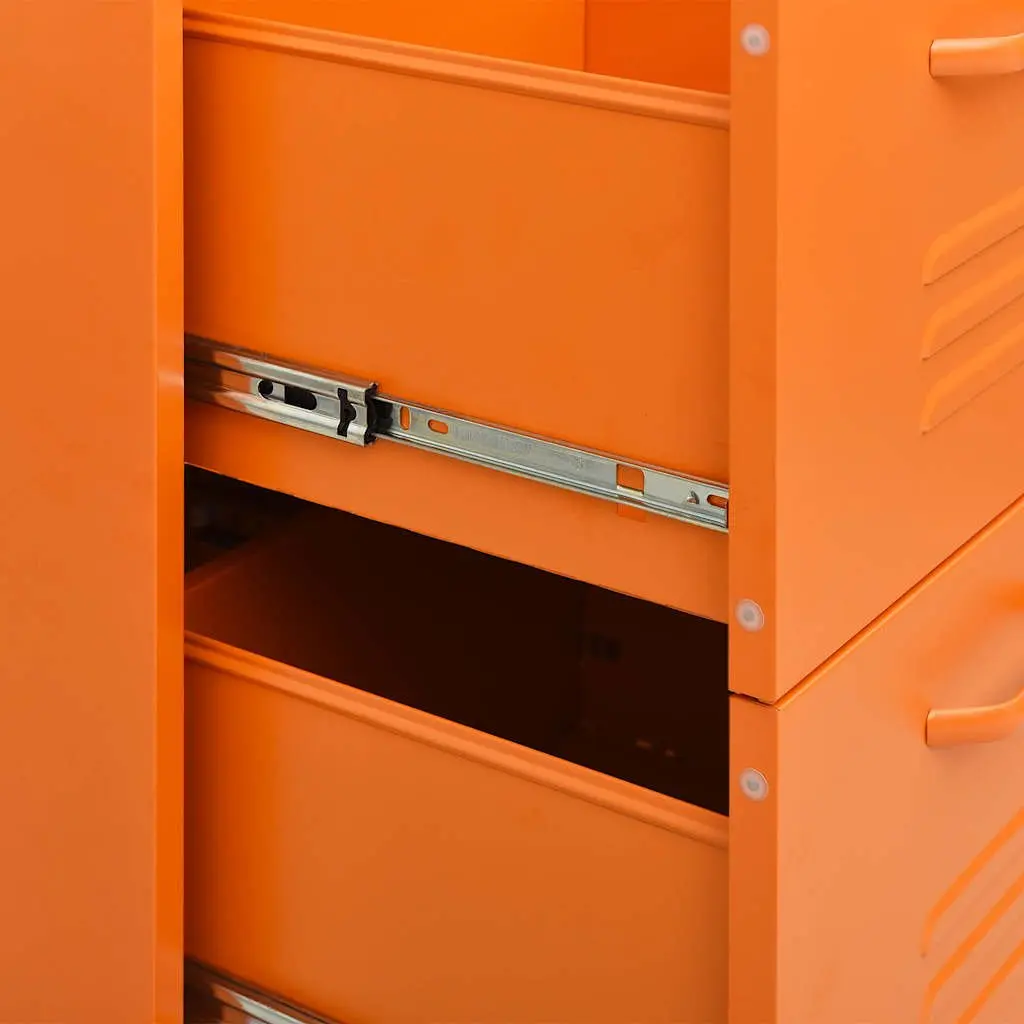 Storage Cabinet for Home 80 x 35 x 101.5 cm Orange Steel Organizer Unit with 6 Drawers