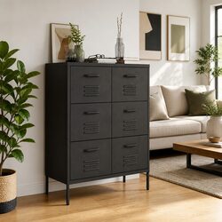 80x35x101.5cm Steel Drawer Cabinet with 6 Drawers