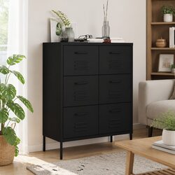 Specifications of 6 Drawer Black Steel Storage Cabinet