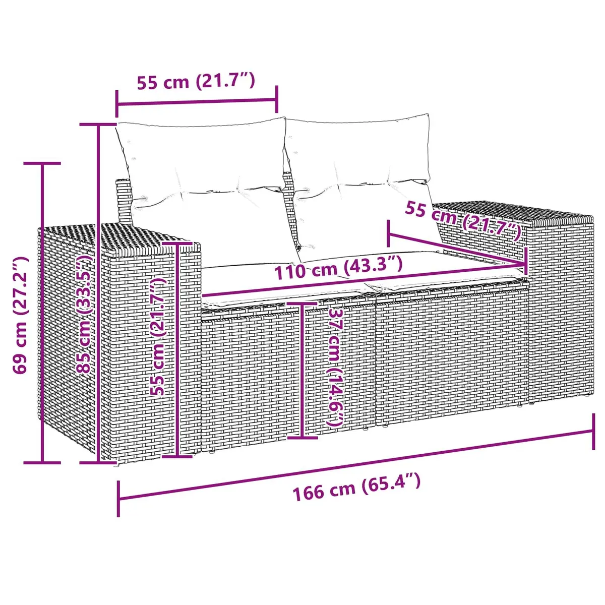 12-Piece Modular Garden Sofa Set