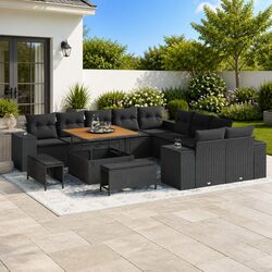 Specifications of 13-Piece Modular Black Rattan Sofa Set