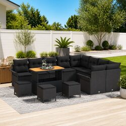 Functional 13-Piece Outdoor Sofa Set with Cushions