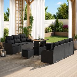 10 Piece Modular Garden Sofa Set with Adjustable Table