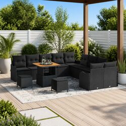 Specifications of the 13-Piece Garden Sofa Set in Black