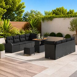 Specifications of Black 11-Piece Garden Sofa Set