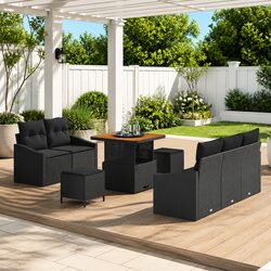 Specifications of 8-Piece Black Garden Sofa Set