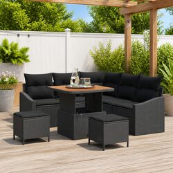 Specifications for 8 Piece Poly Rattan Sofa Set