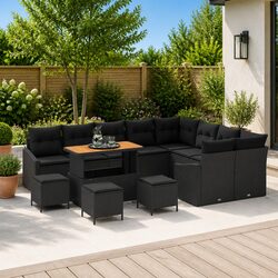 Specifications of 13-Piece Black Outdoor Sofa Set