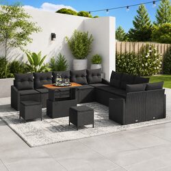 Specifications of 13 Piece Garden Sofa Set - Black Poly Rattan