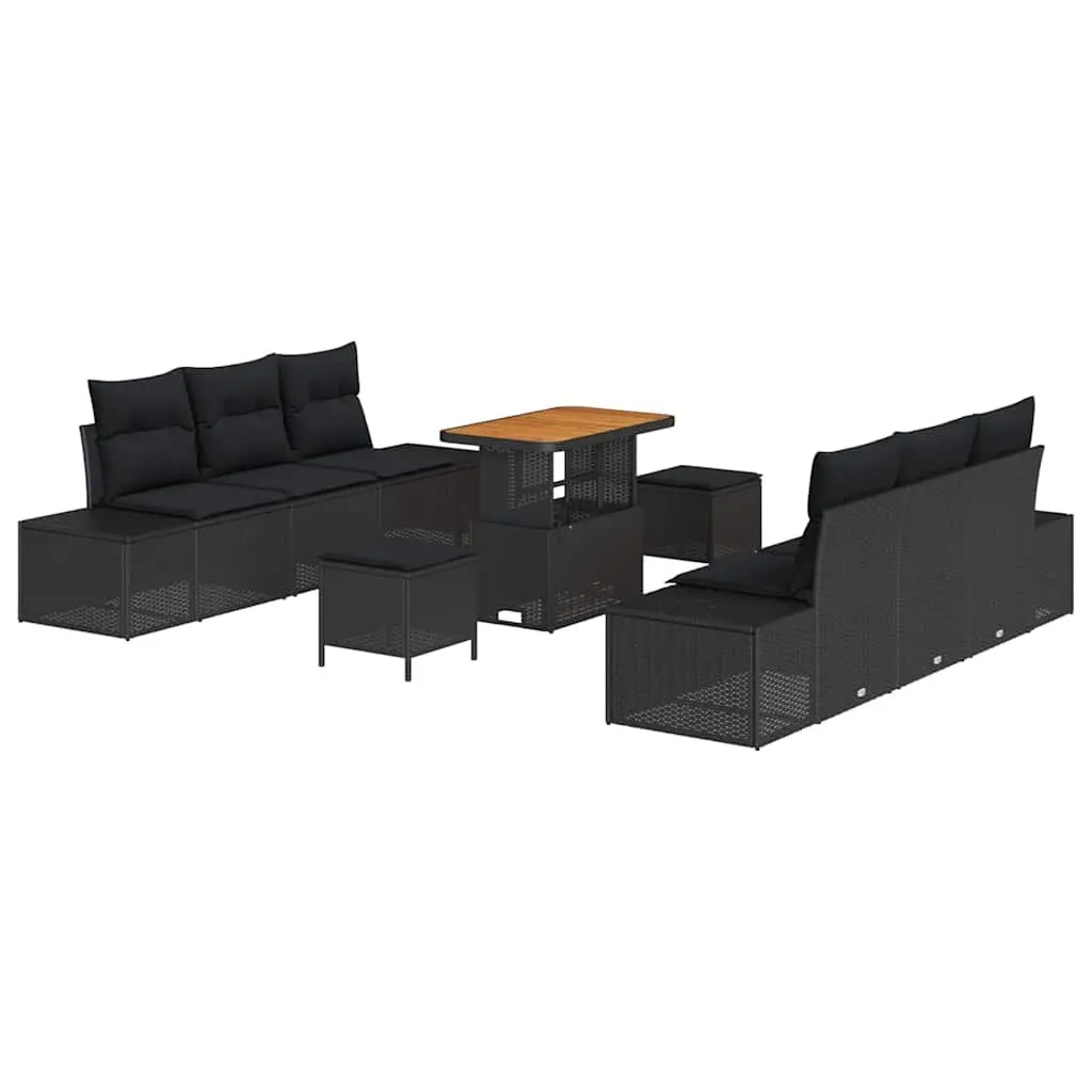 9-Piece Modular Outdoor Sofa Set with Height-Adjustable Table