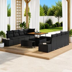 Specifications of 11-Piece Garden Sofa Set in Black