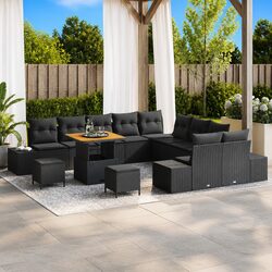 Black Poly Rattan 13-Piece Garden Sofa Set Specifications