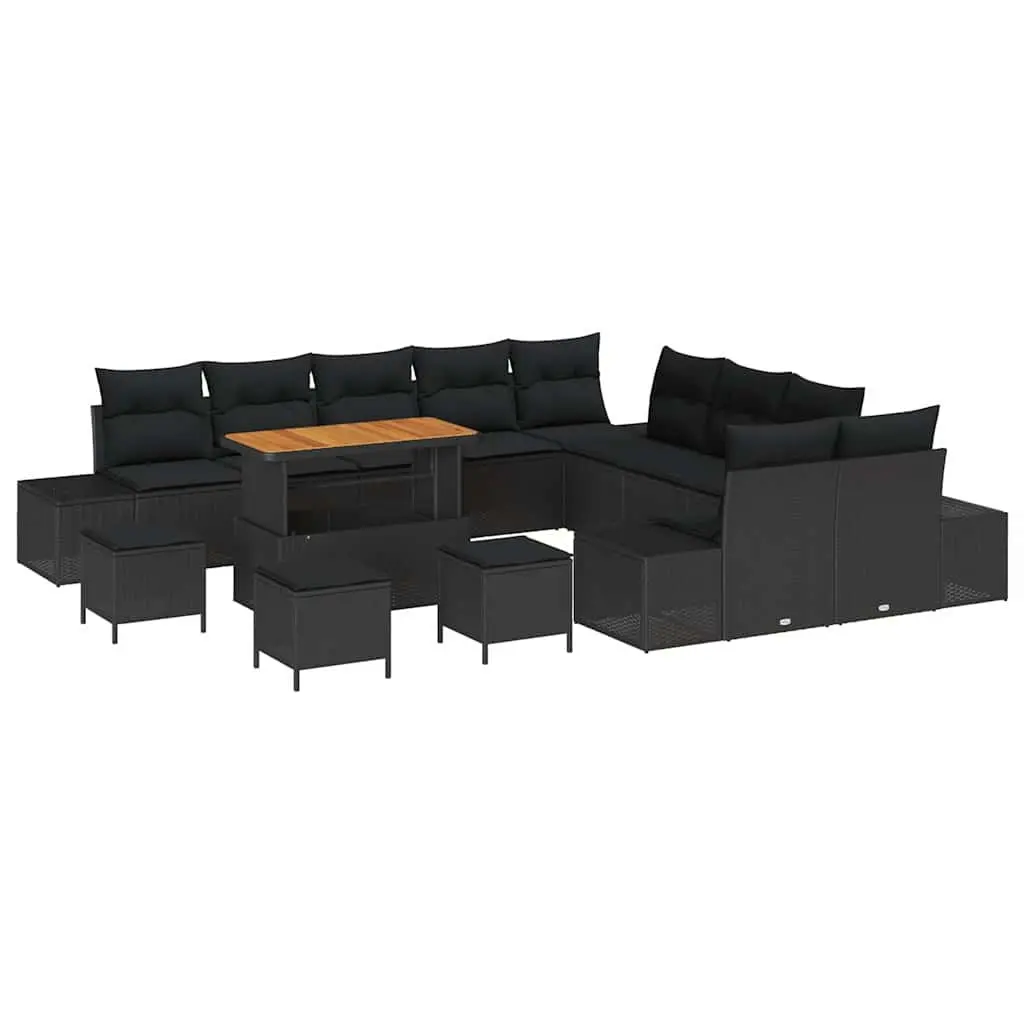 14-Piece Garden Sofa Set in Black