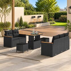 Specifications of 8-Piece Black Modular Patio Sofa Set