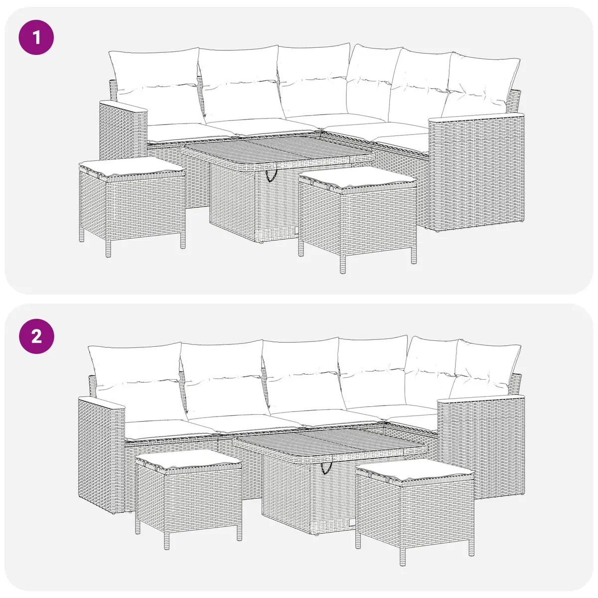 8-Piece Modular Garden Sofa Set