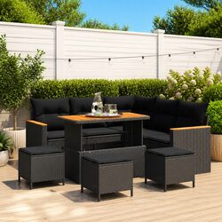 Specifications for the 9-Piece Black Garden Sofa Set