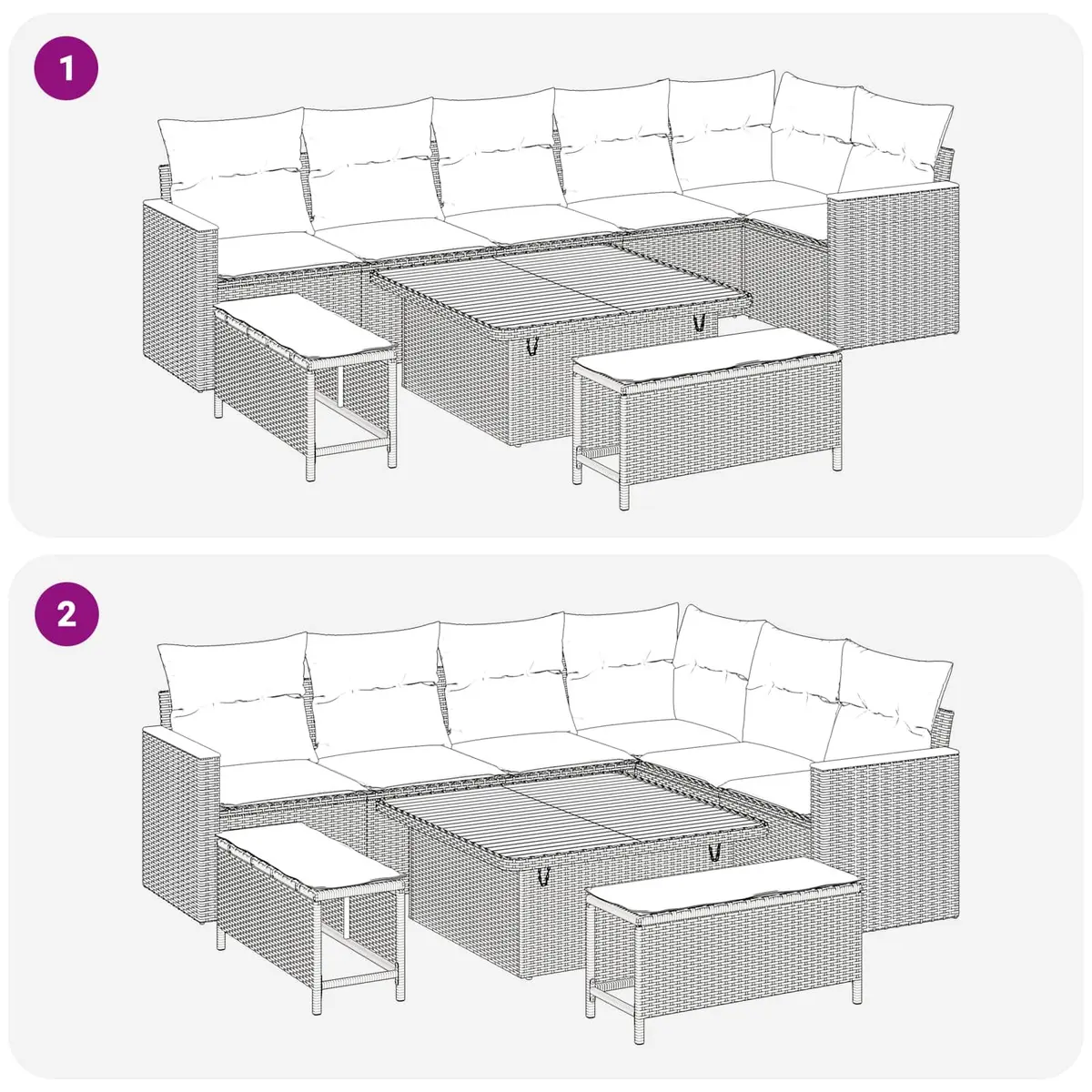 Garden Sofa Set 9 Pieces Black Outdoor Furniture Poly Rattan Patio Seating Suite