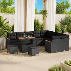 12-Piece Garden Sofa Set Black: Specs and Features