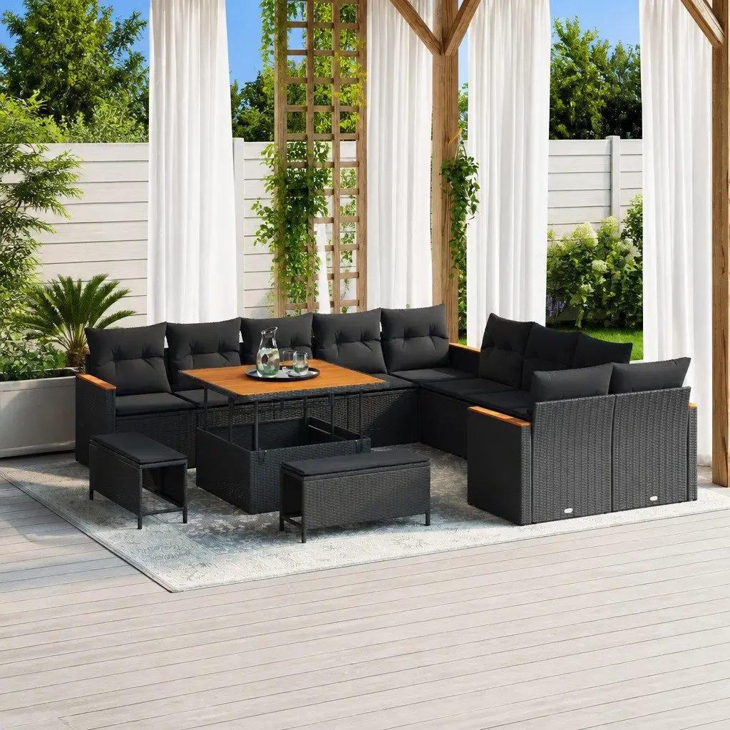 Modular 13-Piece Patio Lounge Set with Cushions